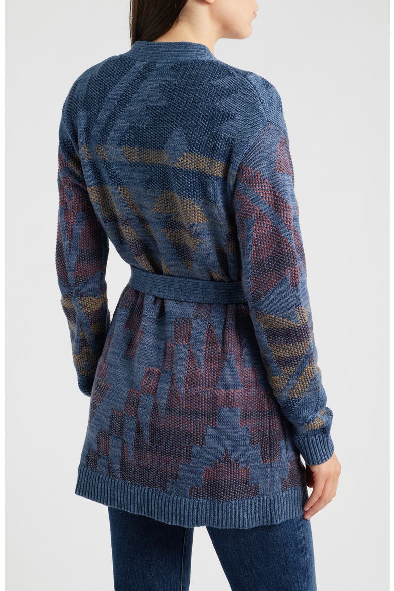 Cheyenne Jacquard Cotton Wrap Cardigan, Alternate, color, BLUE MIX