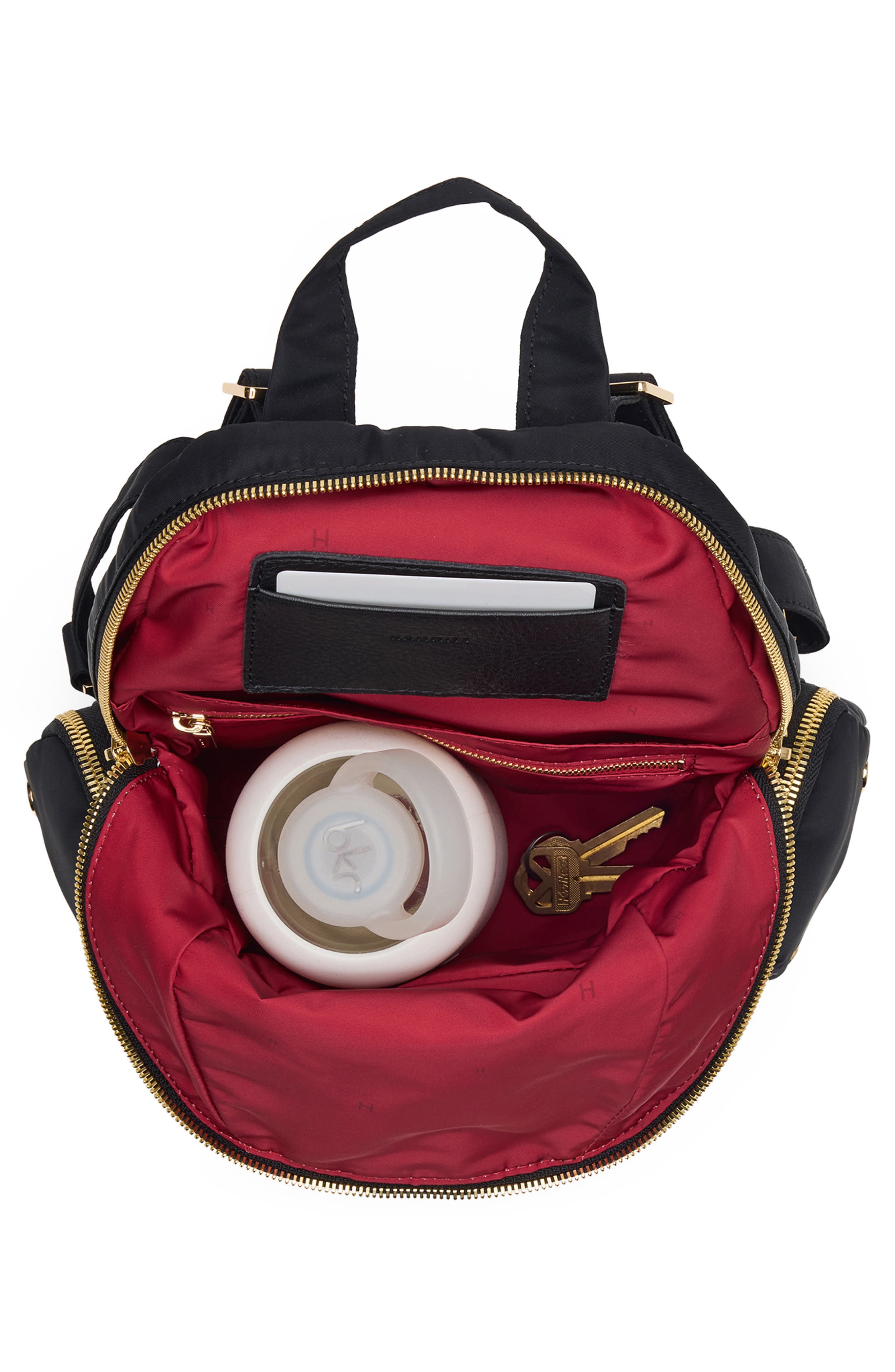 Hunter Medium Nylon Cargo Backpack, Alternate, color, BLACK NYLON CARGO/ GOLD