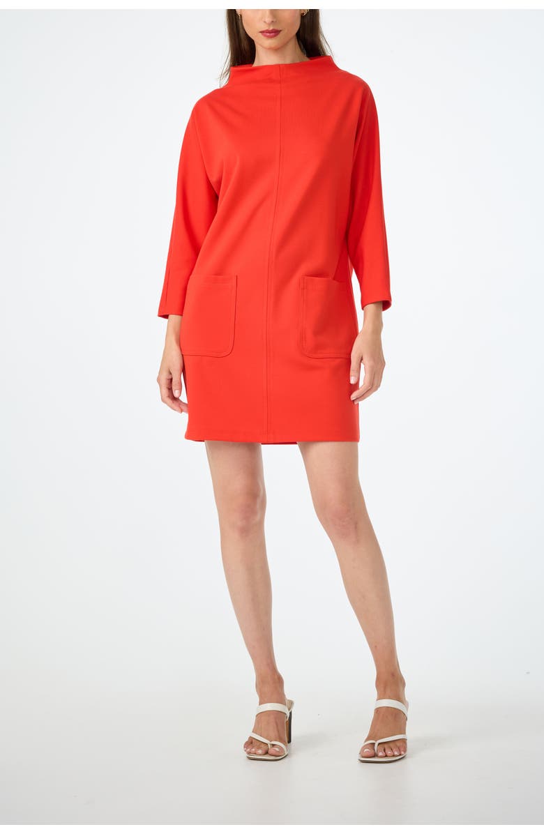 Trina Turk Caracas High Neck Ponte Dress, Main, color, Samba Sunrise