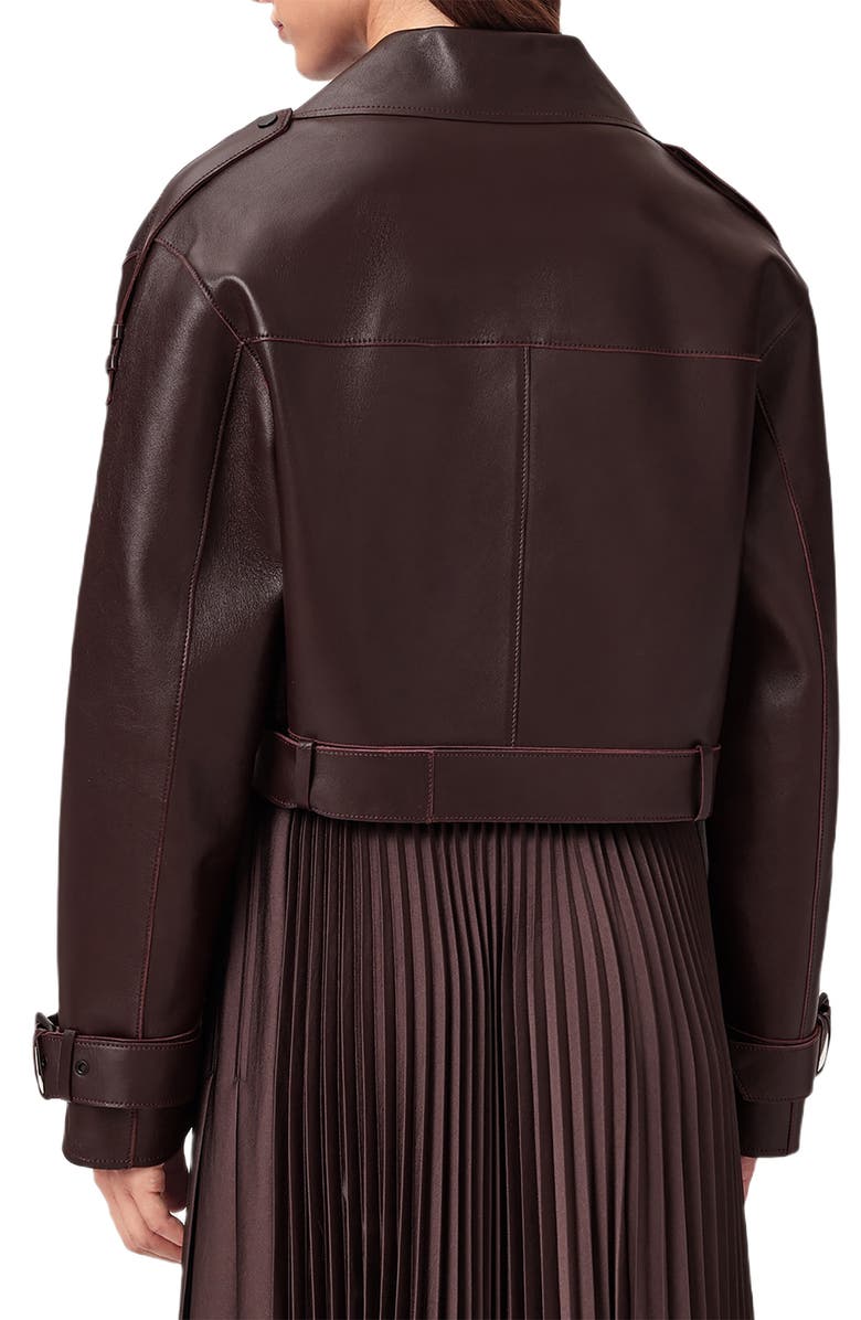 AllSaints Ophelia Bonded Leather Jacket, Alternate, color, Oxblood Red