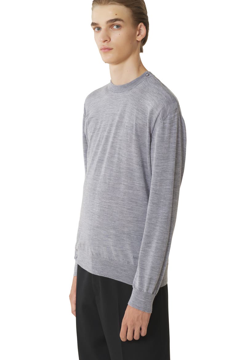 Black Merino Wool Sweater, Alternate, color, Light Grey