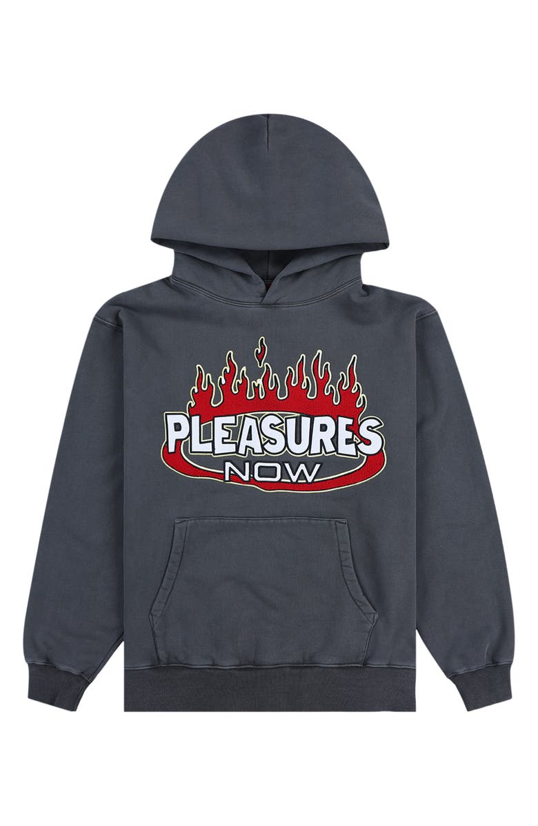 PLEASURES Flame Hoodie, Alternate, color, Faded Black