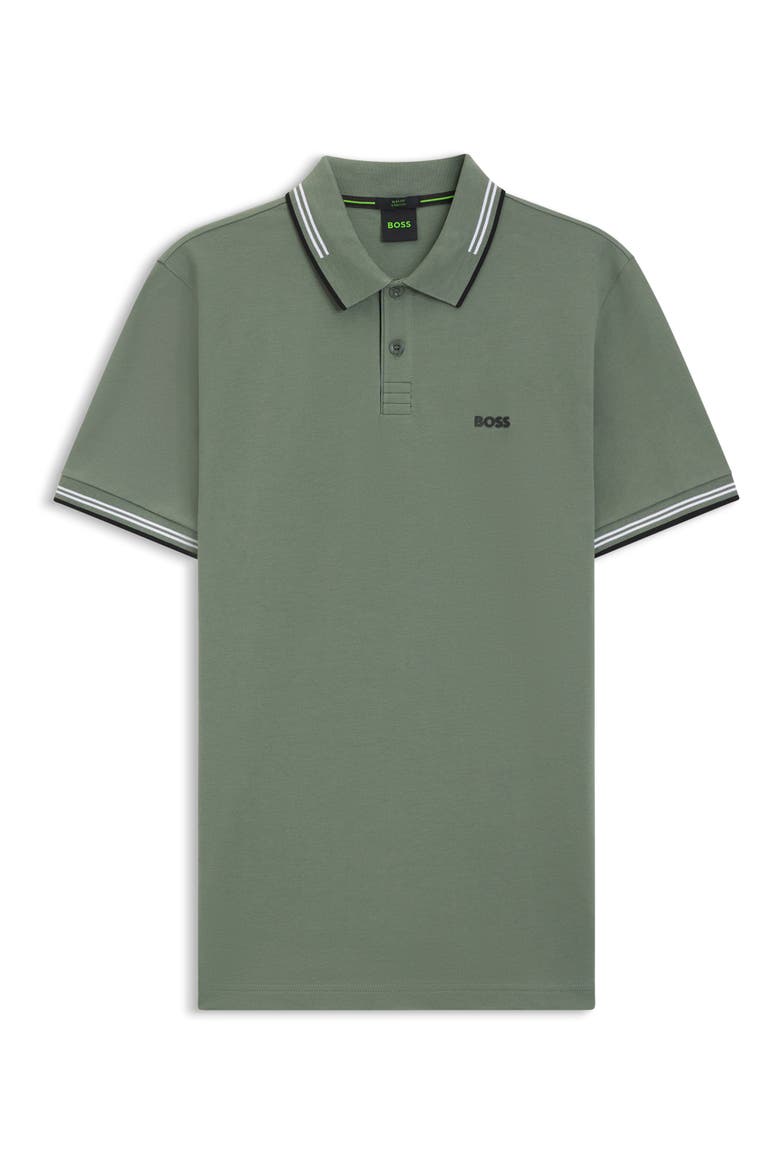 Paul Tipped Stretch Cotton Polo, Alternate, color, OPEN GREEN