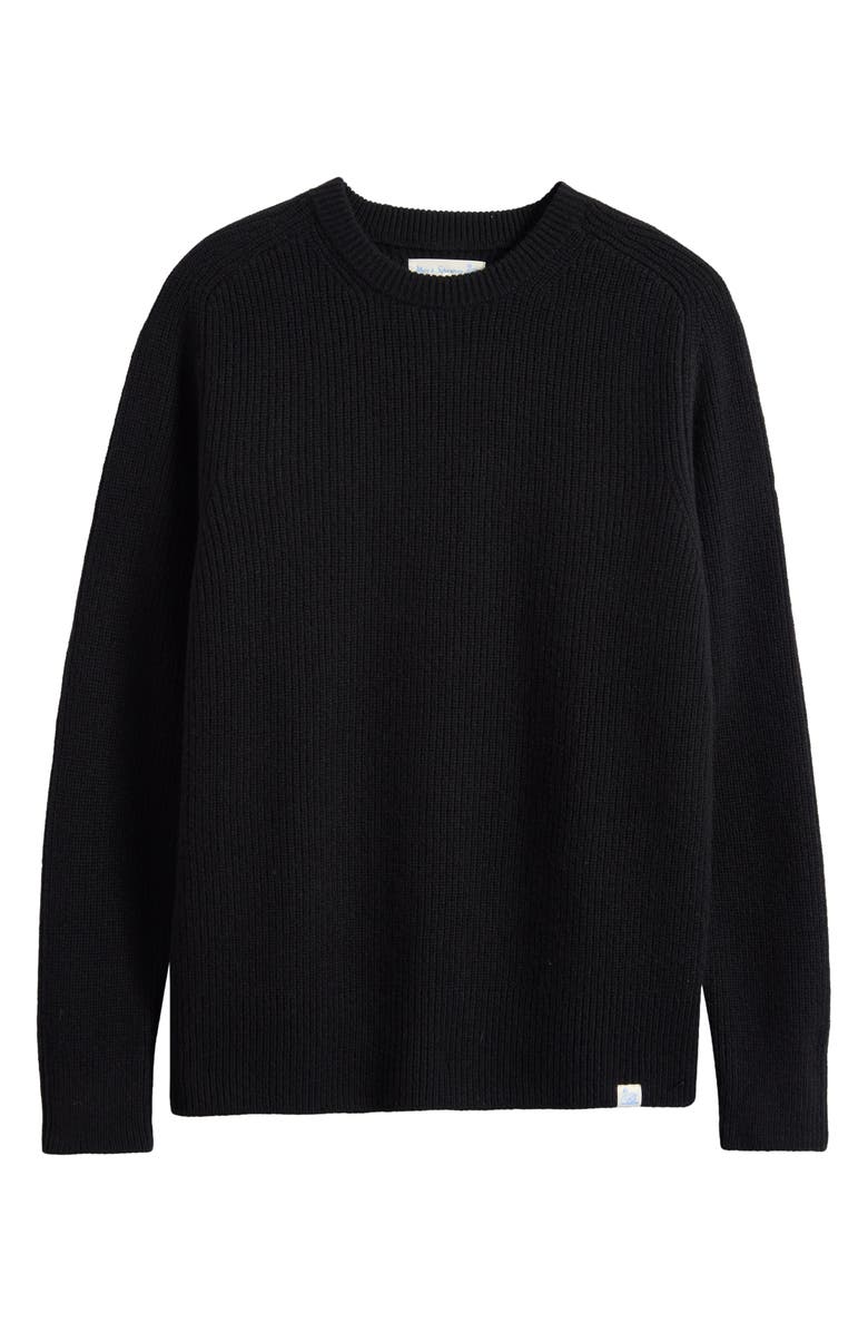 MERZ B SCHWANEN Wool & Cashmere Rib Crewneck Sweater, Alternate, color, Deep Black