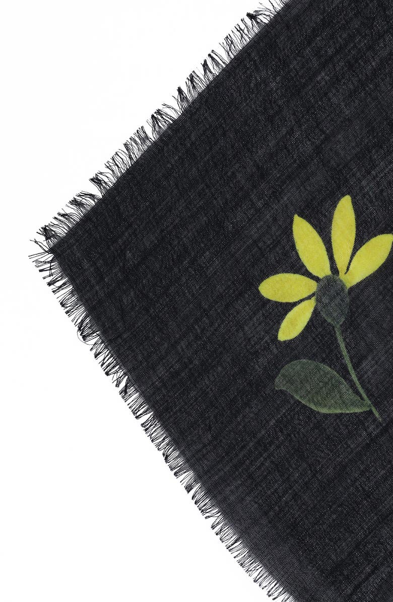 Nicoletta Rosi Floral Print Wool Fringe Scarf, Alternate, color,