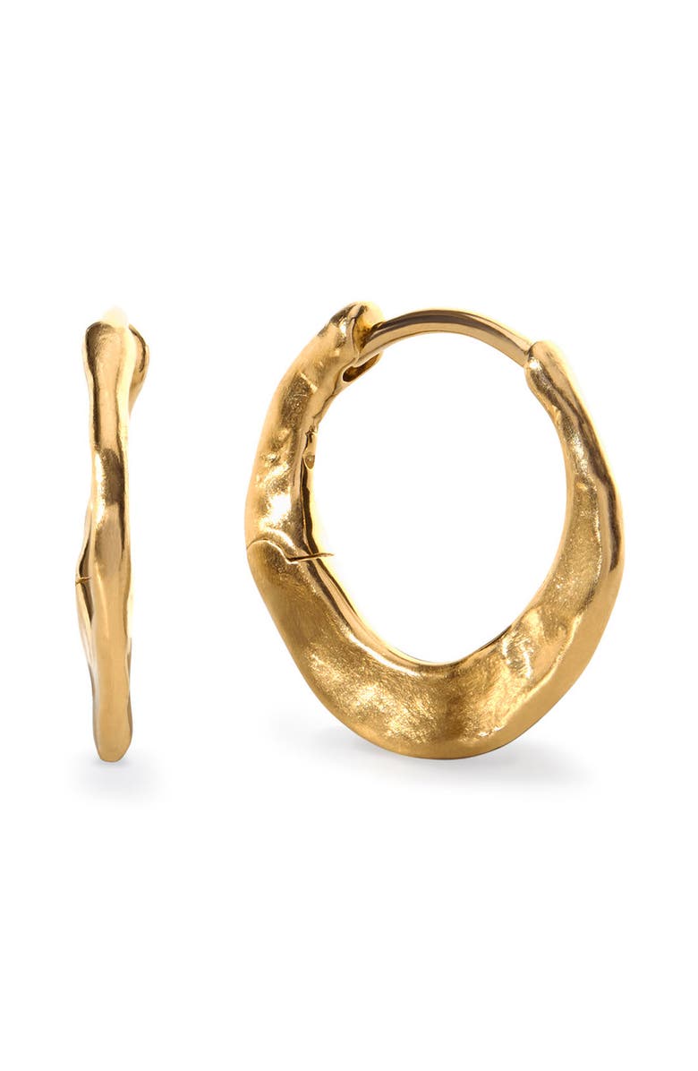 Monica Vinader Capri Huggie Hoop Earrings, Main, color, 18K Gold Vermeil