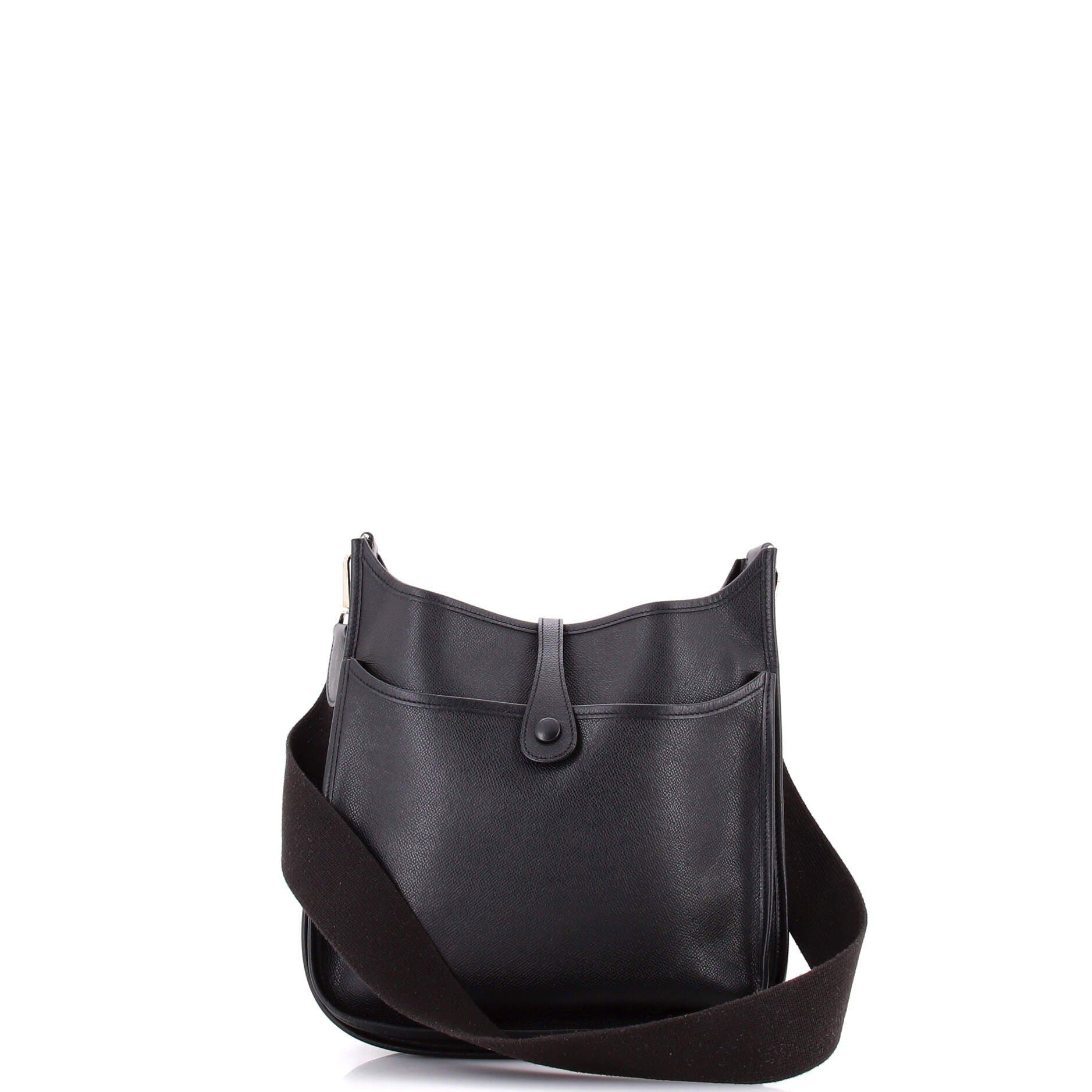 Pre-Owned Hermes Evelyne Bag Gen II Epsom PM, Alternate, color, Noir