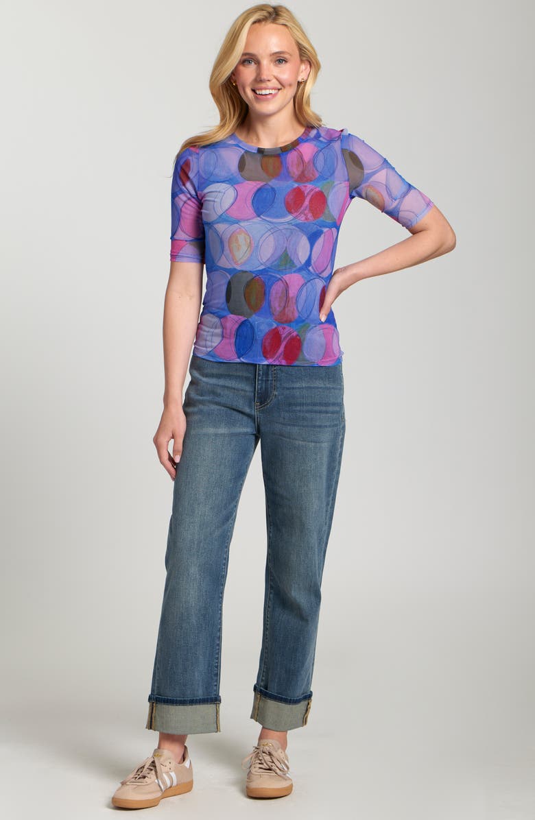 APNY Cuffed Straight Leg Jeans, Alternate, color, Medium Indigo