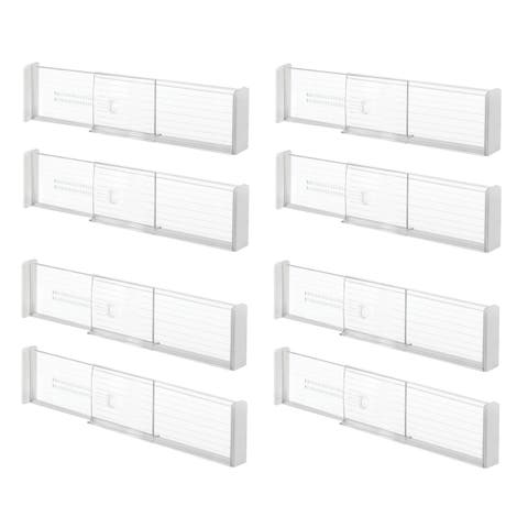 Plastic Adjustable Deep Drawer Dividers - Set of 8 - Clear