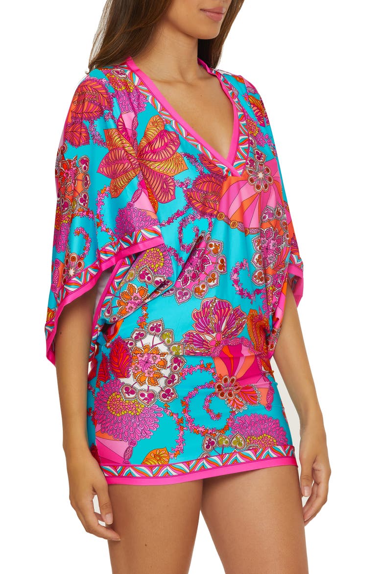 Meilani Print Cover-Up Minidress, Alternate, color, BLUE MULTI