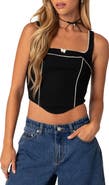 EDIKTED Sailor Piped Corset Tank