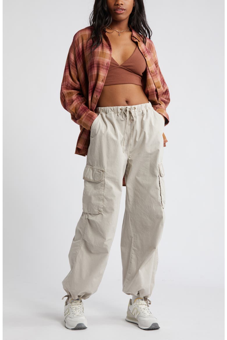 Parachute Cotton Cargo Pants, Alternate, color, BEIGE PUMICE