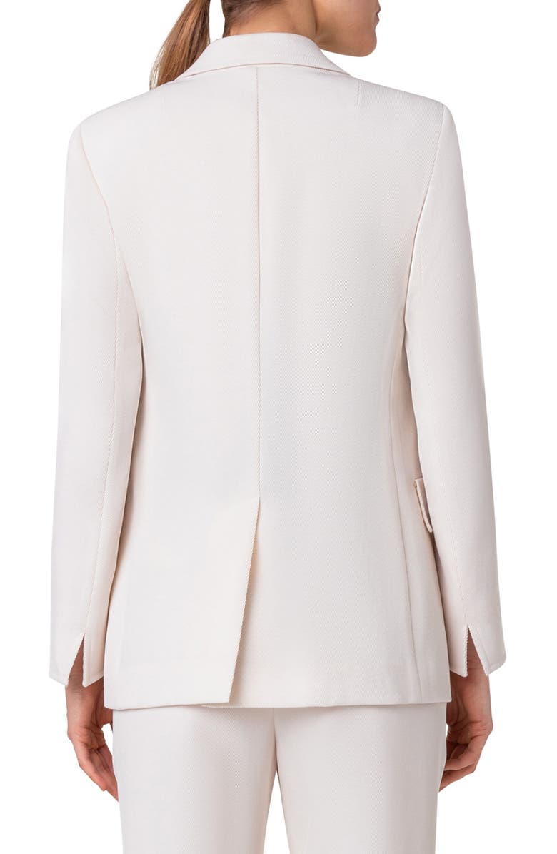 Akris punto Wool Tricotine Boyfriend Blazer, Alternate, color, Chalk