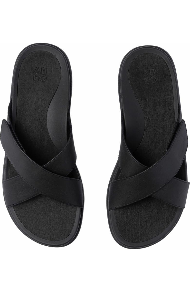 ABEO Laguna Slide, Alternate, color, Black Leather - Regular