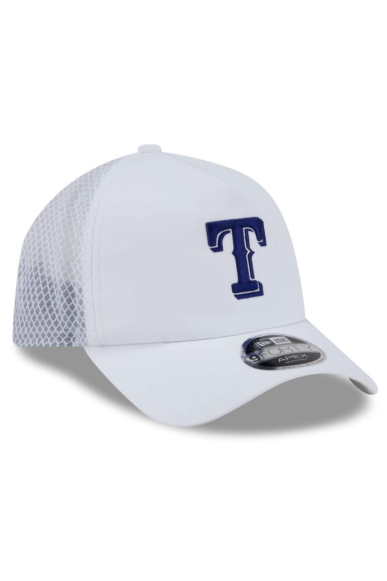 Men's New Era White Texas Rangers 2026 Batting Practice Apex 9FORTY Adjustable Trucker Hat, Alternate, color, White