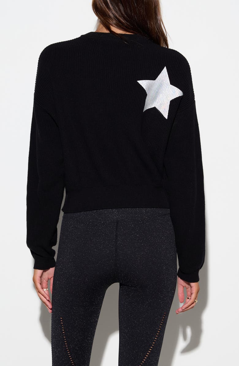 Spiritual Gangster Stars Tate Cotton Crop Sweater, Alternate, color, Black