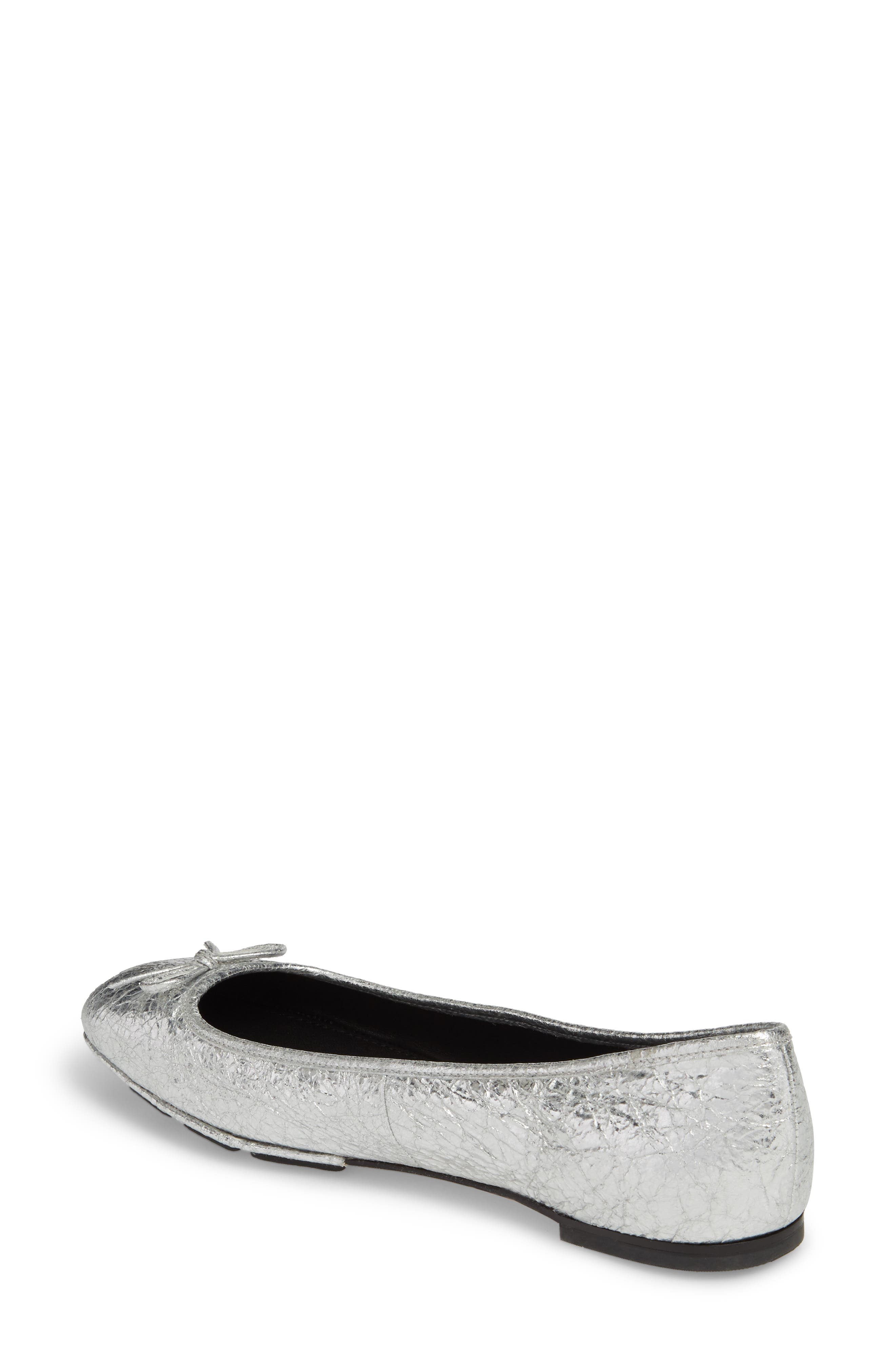 Laila Driver Ballet Flat, Alternate, color, SILVER/ PERFECT BLACK