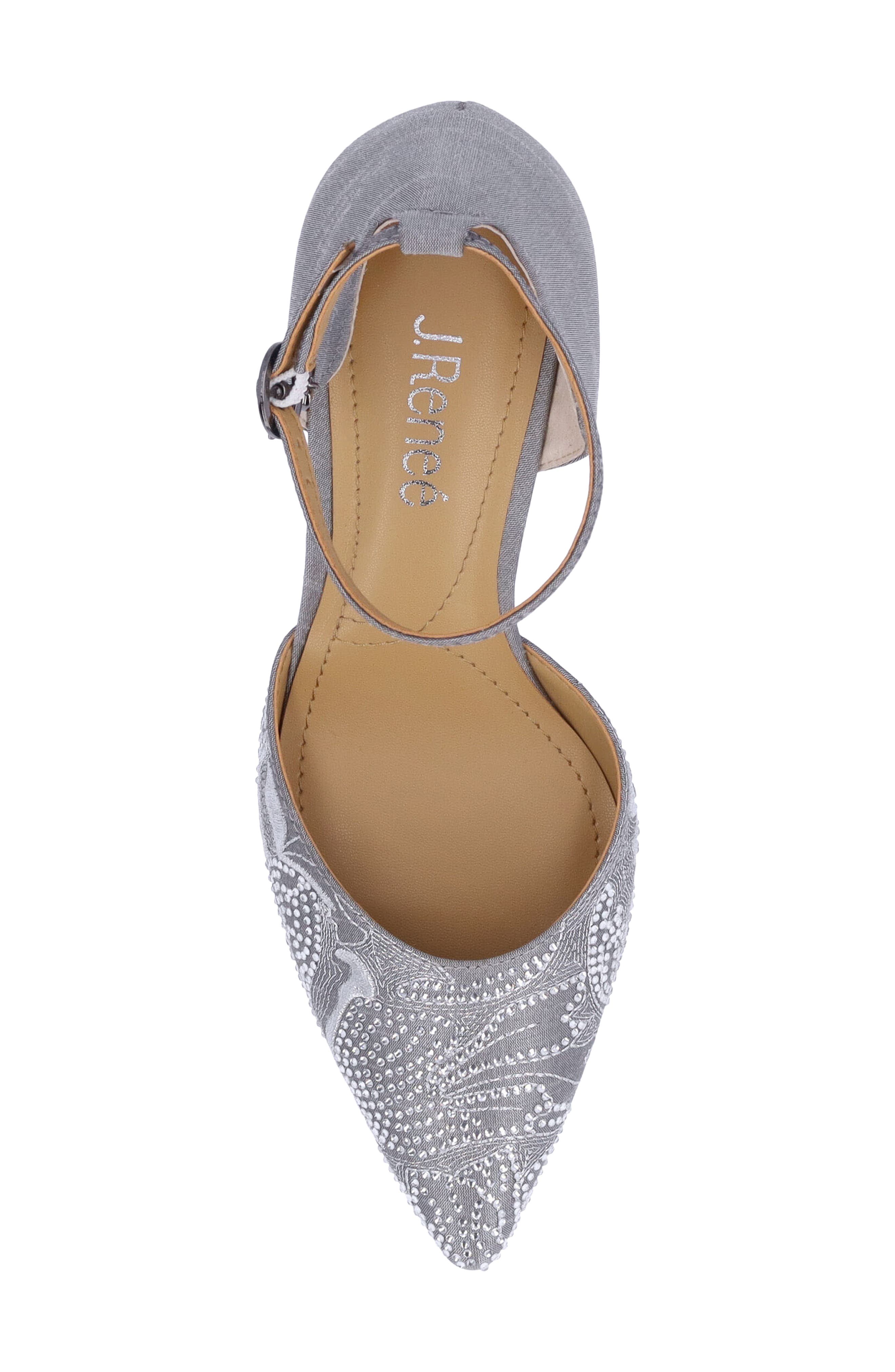 J. Reneé Payten Ankle Strap Pointed Toe Pump, Alternate, color, Dark Grey