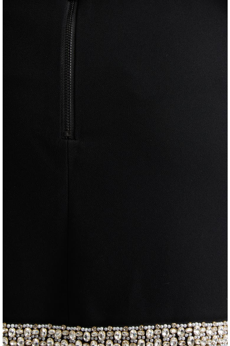 Rubi Embellished Hem Miniskirt, Alternate, color, BLACK