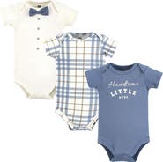 Hudson Baby Little Soft Cotton All-in-One Outfits, Set of 3