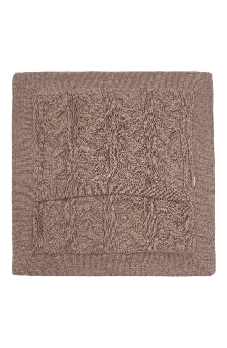 GOBI Mongolian Cashmere Knitted Pillow Cover, Alternate, color, Taupe
