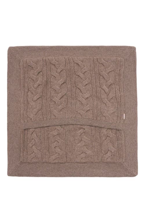 Gobi Mongolian Cashmere Knitted Pillow Cover In Brown
