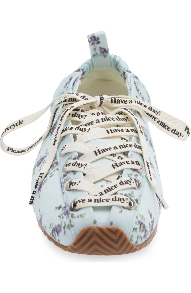 Ganni Sporty Lace-Up Ballerina Flat, Alternate, color, Iced Aqua