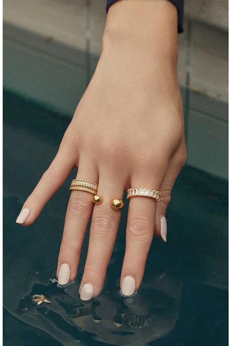 Fernanda Crystal Statement Ring Trendy Bold Design, Alternate, color, Gold