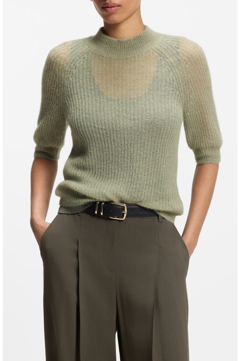 Mock Neck Alpaca Blend Top, Main, color, DESERT SAGE
