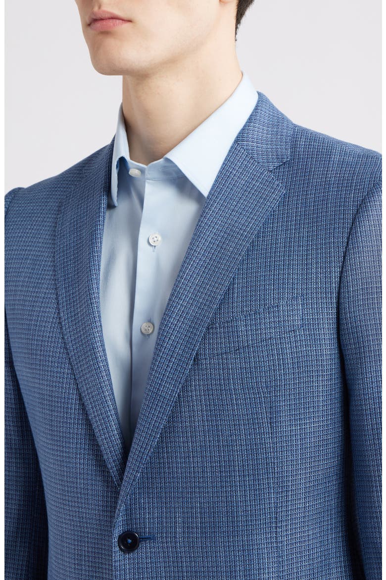 Textured Microcheck Blazer, Alternate, color, DARK BLUE