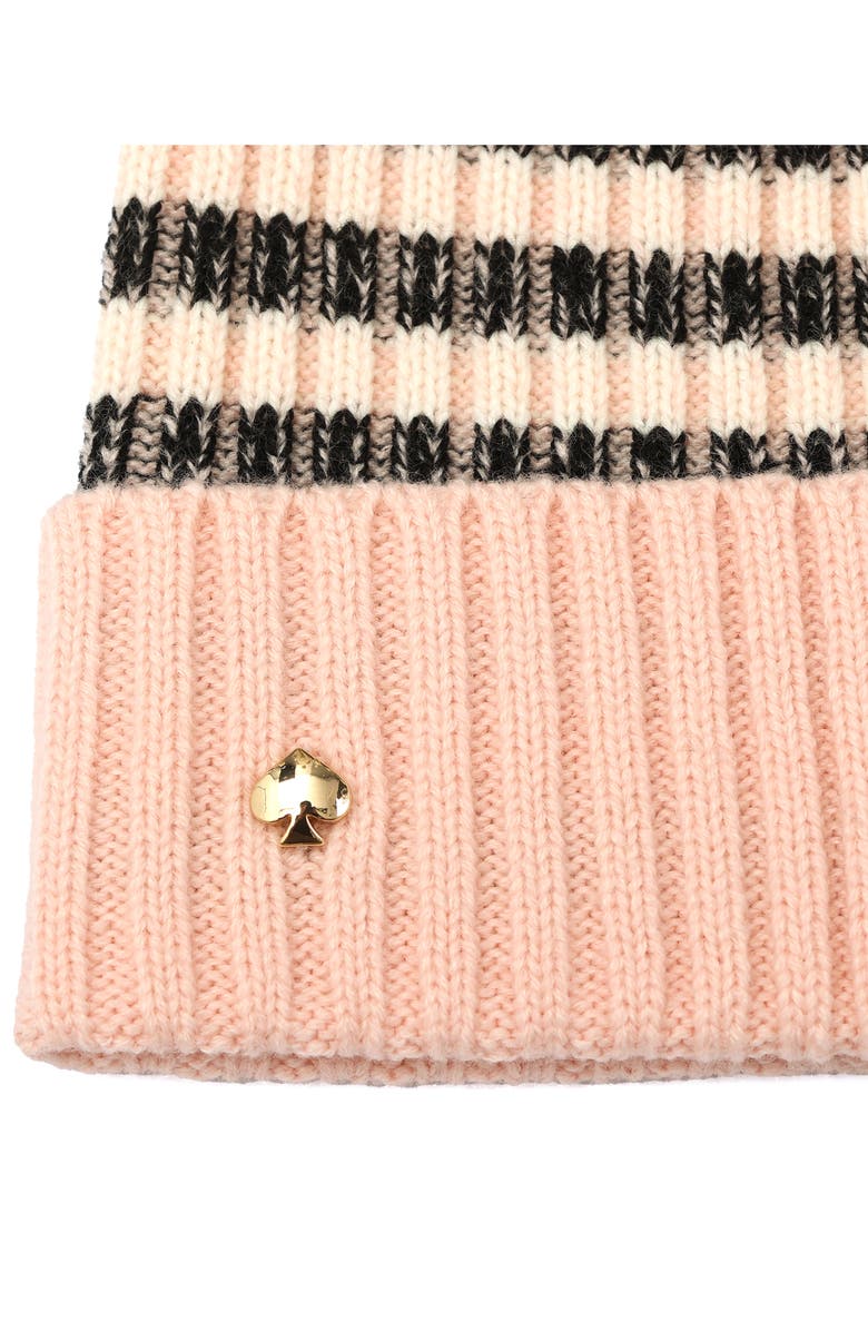 Kate Spade New York Stripe Cuff Beanie, Alternate, color, Pink Multi