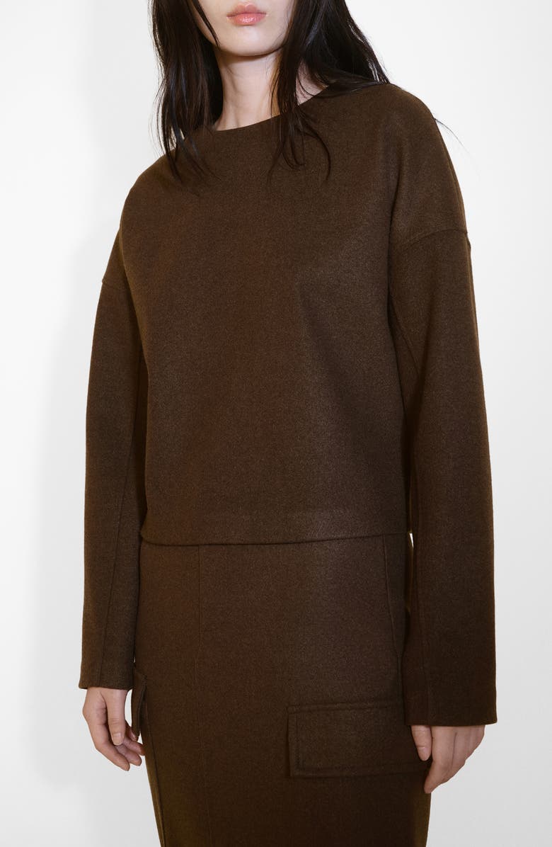 MANGO Plush Felt Sweatshirt, Main, color, 