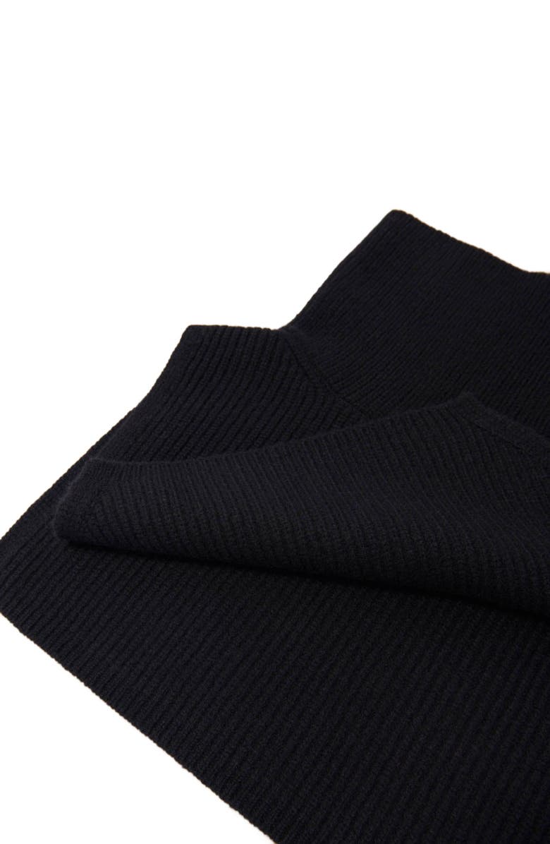 maje Button-up wool mix collar wrap, Alternate, color, Black