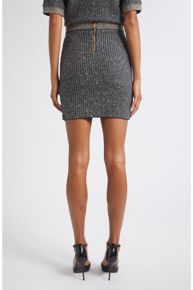 Glitter Tweed Skirt, Alternate, color, SQH NAVY/ MULTI