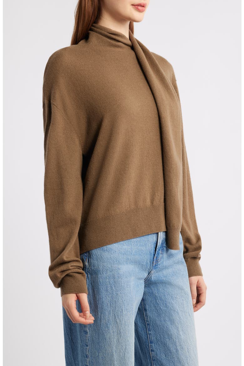 Cortina Scarf Neck Wool & Cashmere Sweater, Alternate, color, GINGER