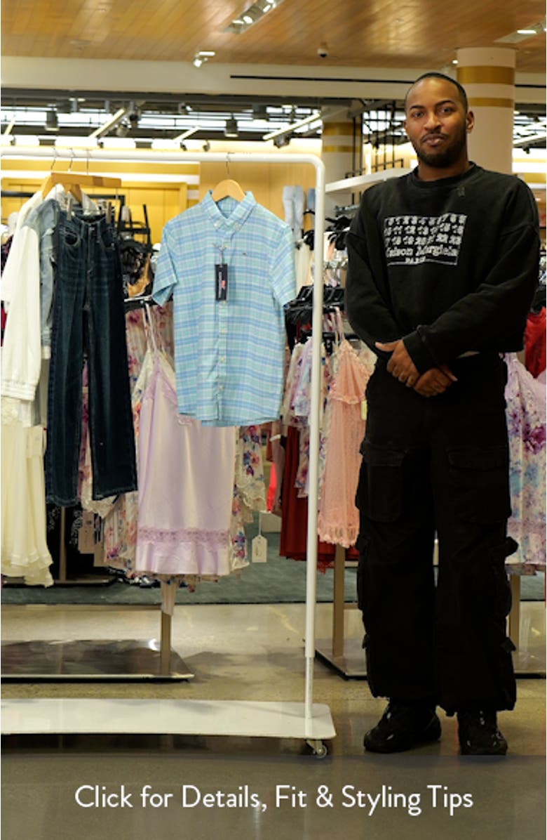 Kids' Plaid Short Sleeve Button-Down Shirt, sales video thumbnail