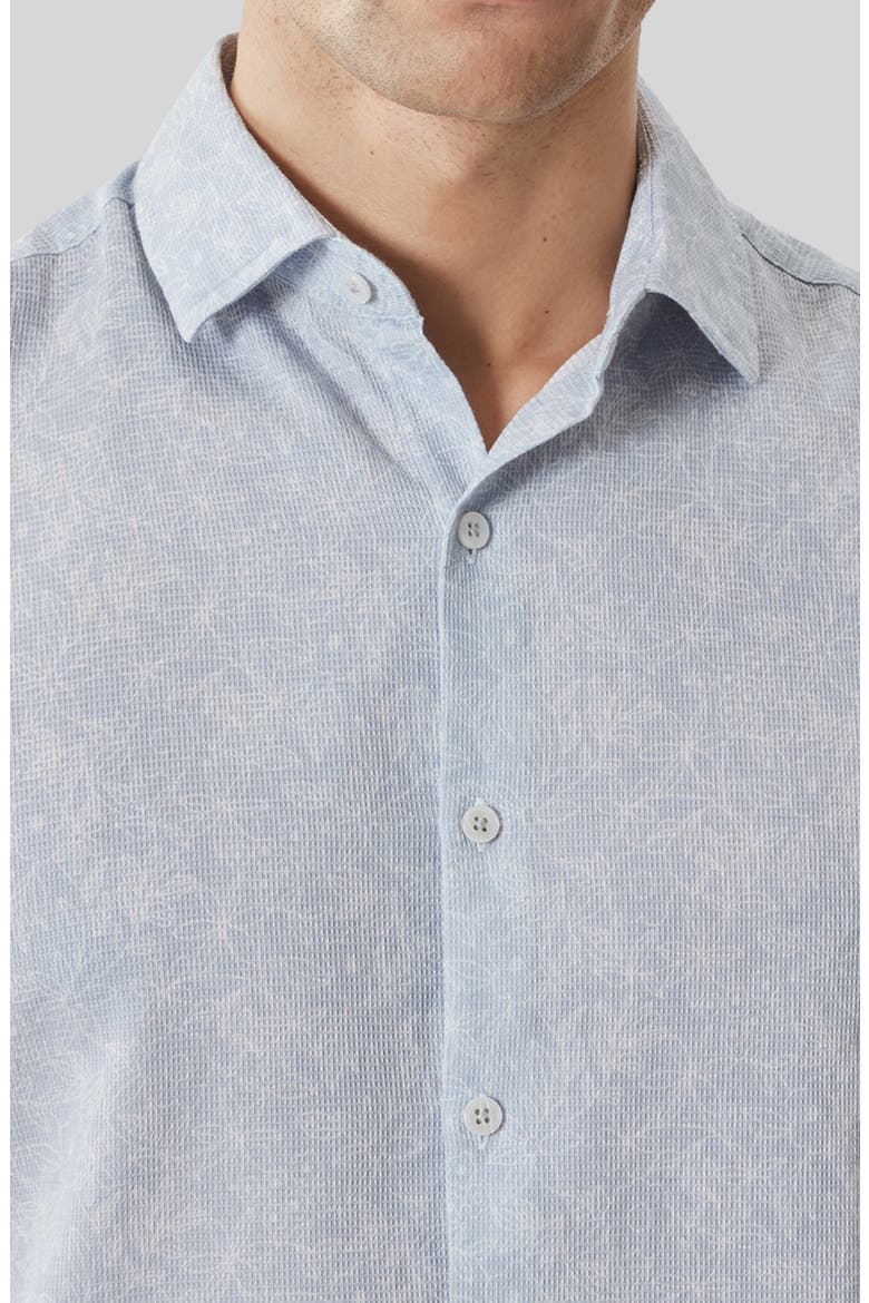 Samore Floral Short Sleeve Button-Up Shirt, Alternate, color, POWDER BLUE