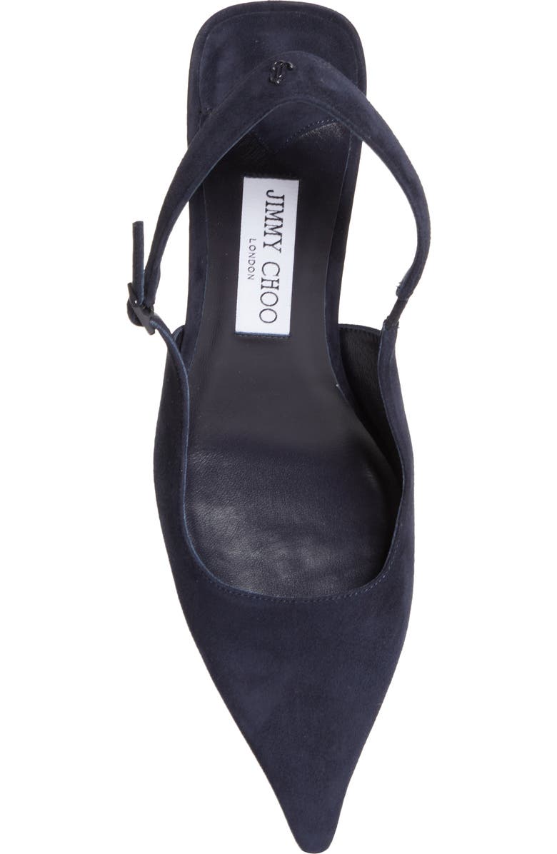 Jimmy Choo Amel Pointed Toe Slingback Pump, Alternate, color, Marine