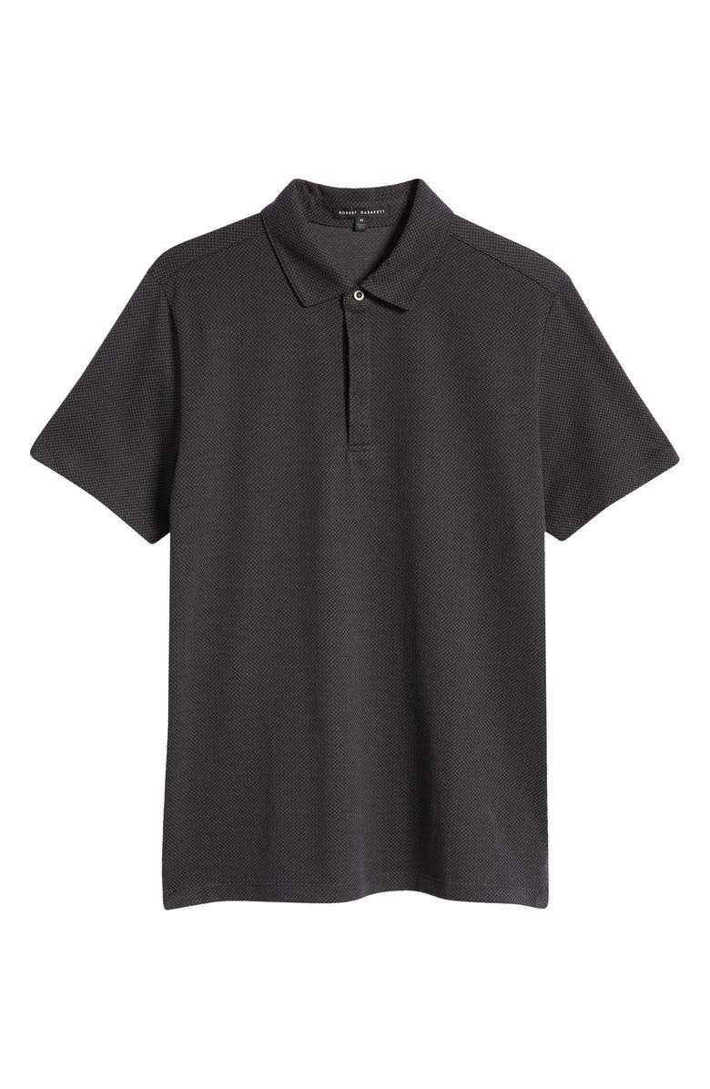 Robert Barakett Creston Micropattern Jacquard Polo, Alternate, color, Charcoal