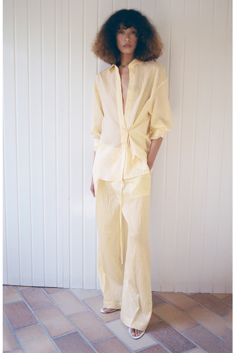 Striped Wide Leg Trousers, Alternate, color, PASTEL YELLOW