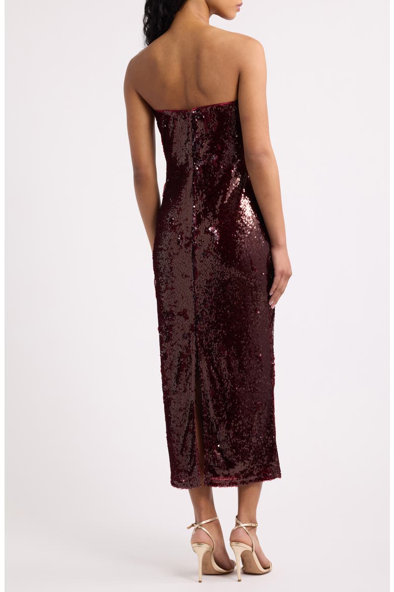 Hallie Sequin Strapless Gown, Alternate, color, CHIANTI