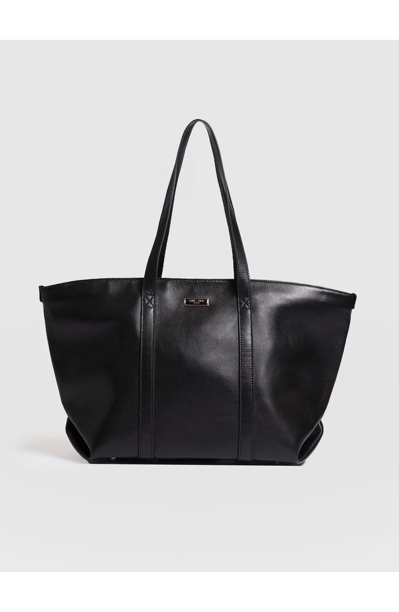 Saint + Sofia Kara Shopper Bag, Main, color, Black Leather