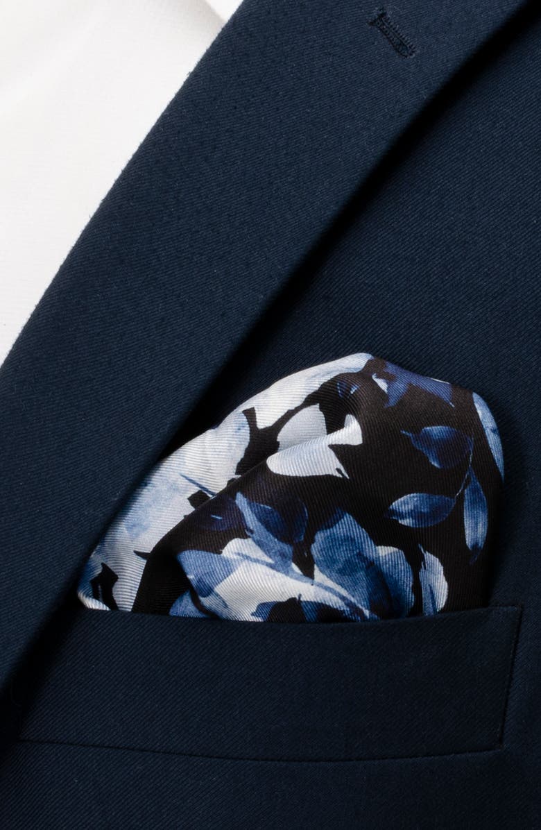 Cufflinks, Inc. Painted Floral Pocket Square, Alternate, color, Blue