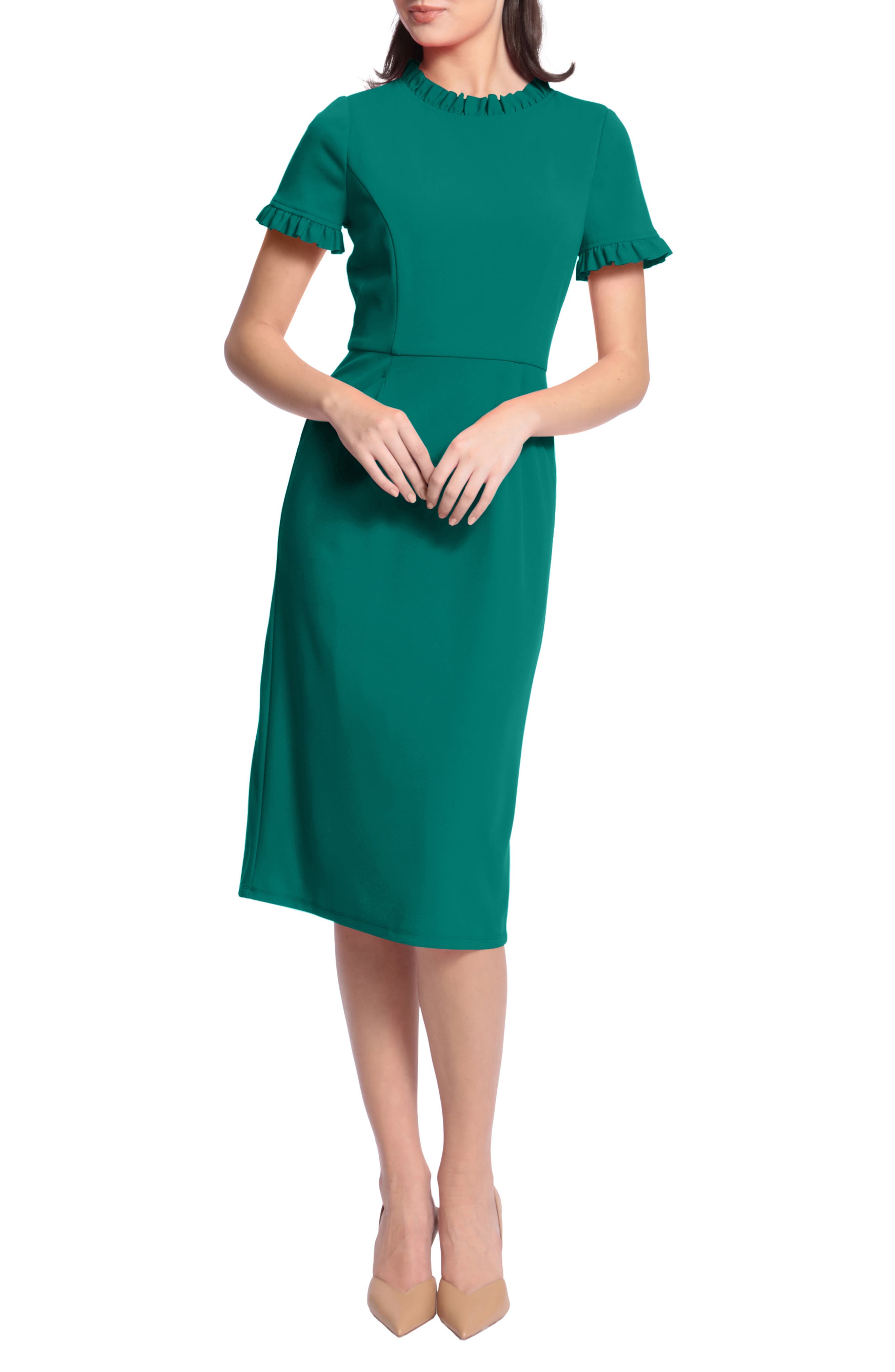 Maggy London Ruffle Sheath Dress