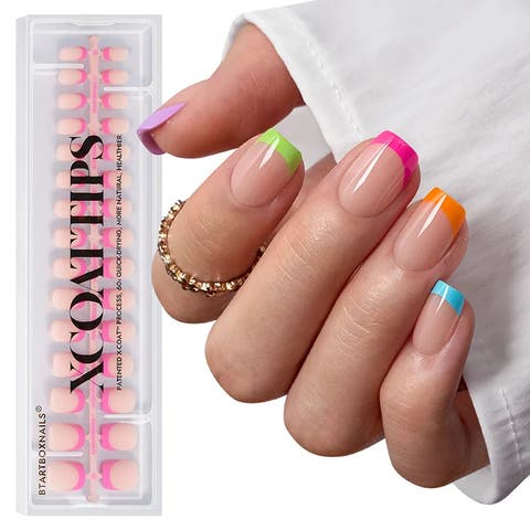 Soft Gel Nail Tips XCOATTIPS® French - Glitter Base Collection