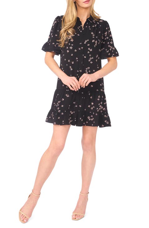 Floral Ruffle Sleeve Minidress