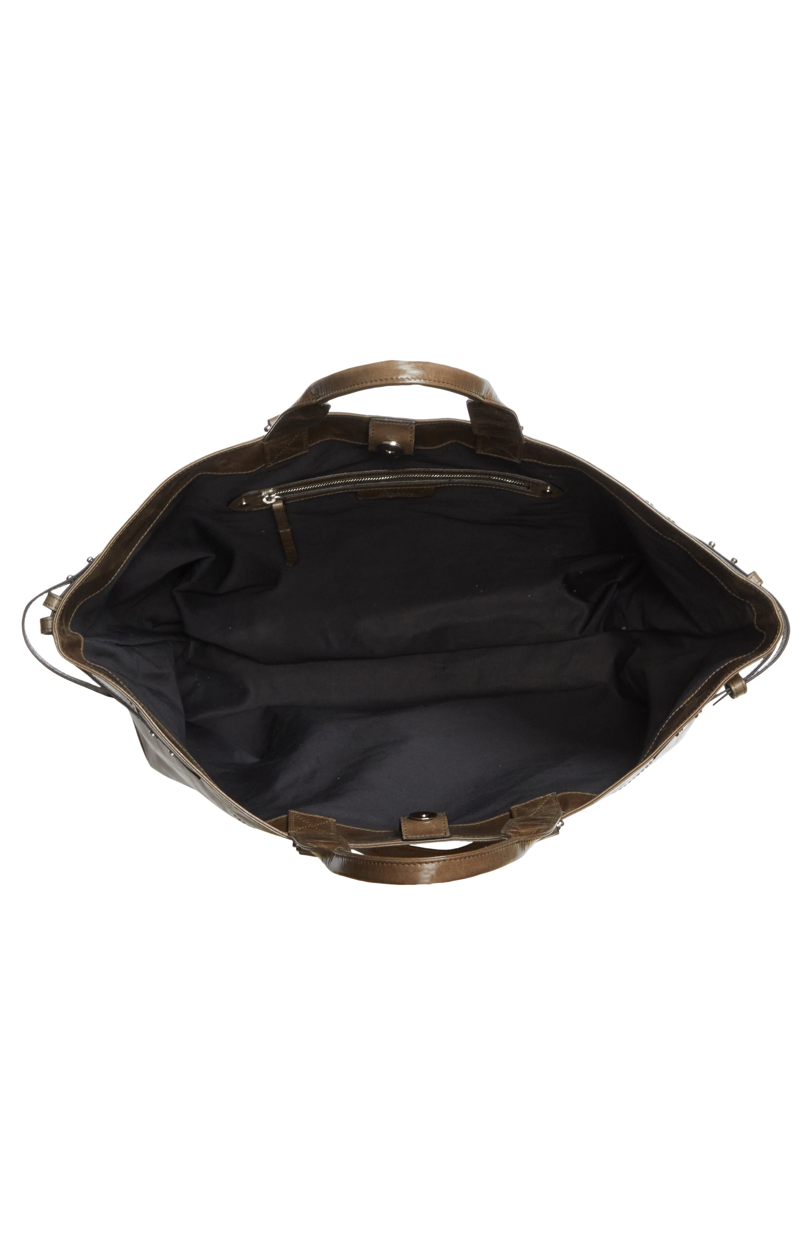 Isabel Marant Winna Leather Tote, Alternate, color, Moss Green