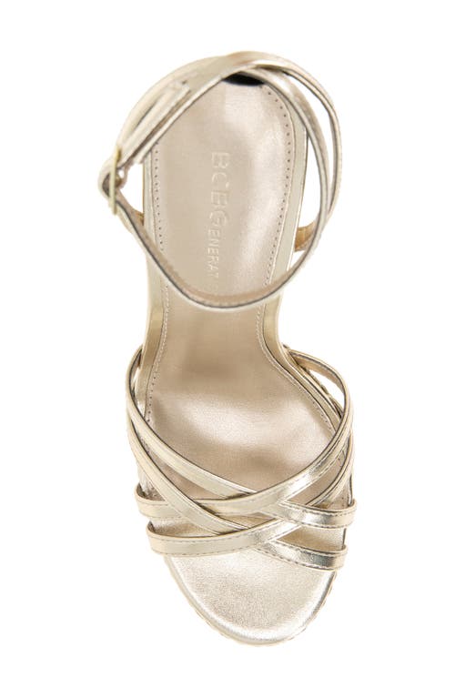 Bcbg Orisa Ankle Strap Platform Sandal In Platino