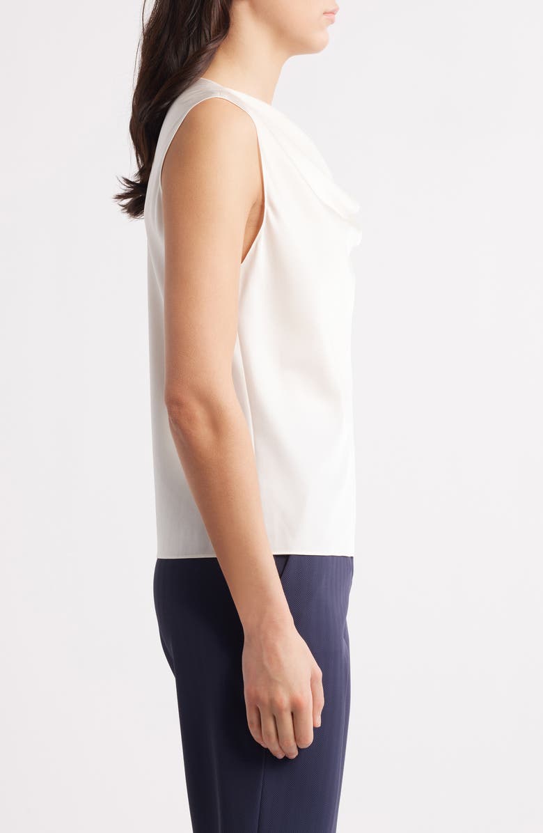 BOSS Belidina Drape Neck Sleeveless Stretch Silk Top, Alternate, color, 