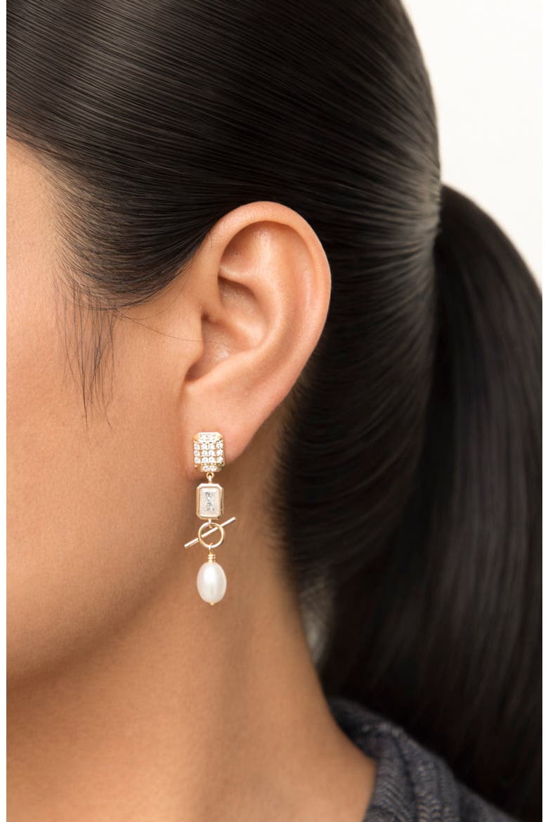 Geometric Drop Earrings, Alternate, color, GOLD